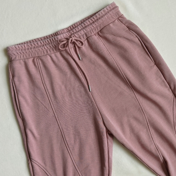 7FAM Jogger Lounge High-Rise Drawstring Pockets Elastic Cuffs Dusty Pink M NWT - Picture 4 of 14